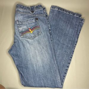 Apple Bottom Jeans Womens 14 Blue Denim Rainbowcore Y2K Style Bohemian Hippie